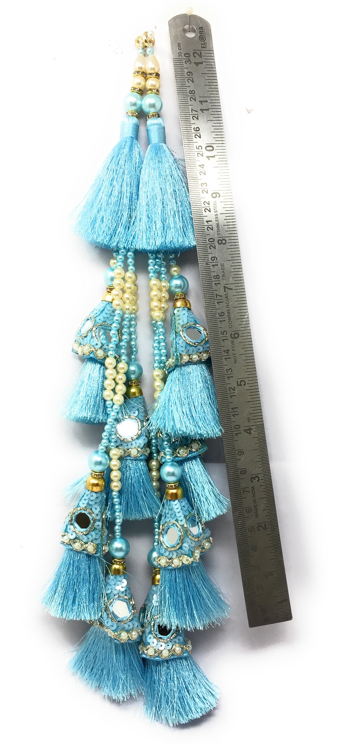 Sky Blue lehenga latkan heavy