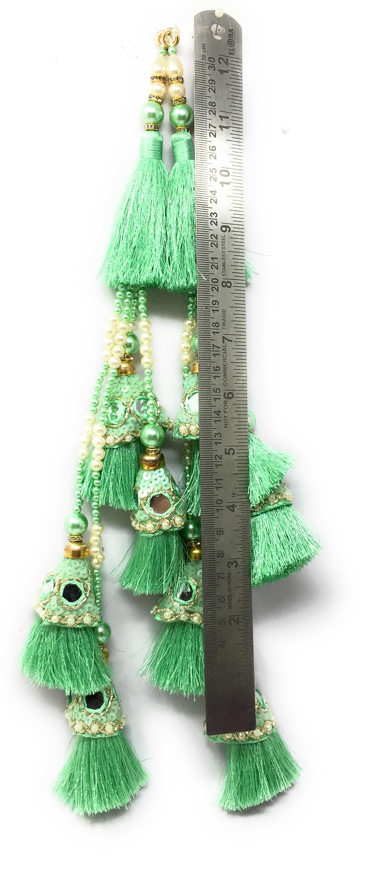 Pastel Green lehenga latkan heavy