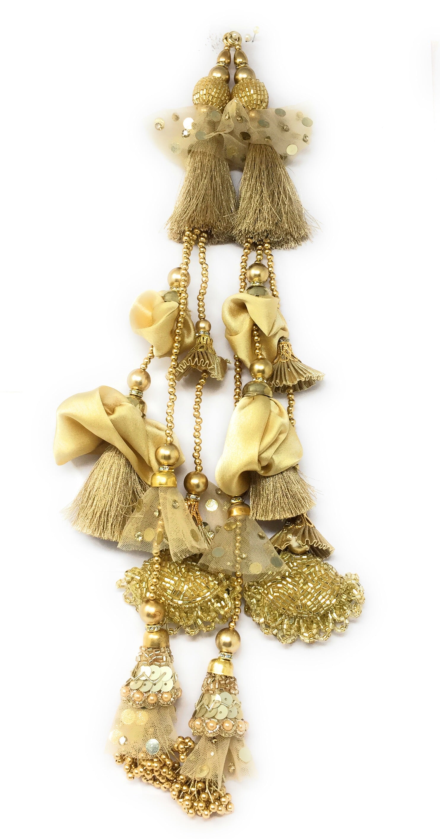 hanging latkan for lehenga gold