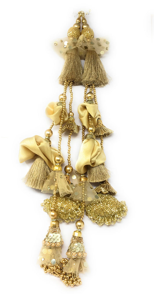 hanging latkan for lehenga gold