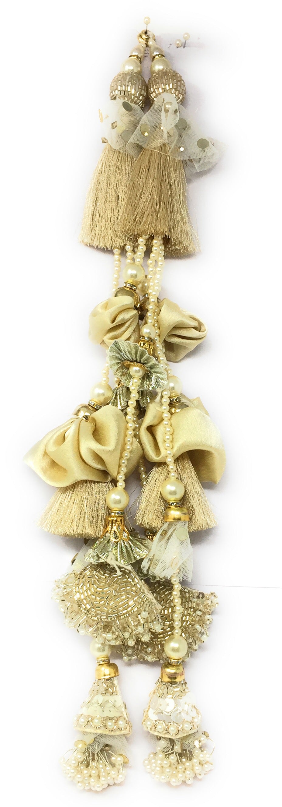 hanging latkan for lehenga water gold