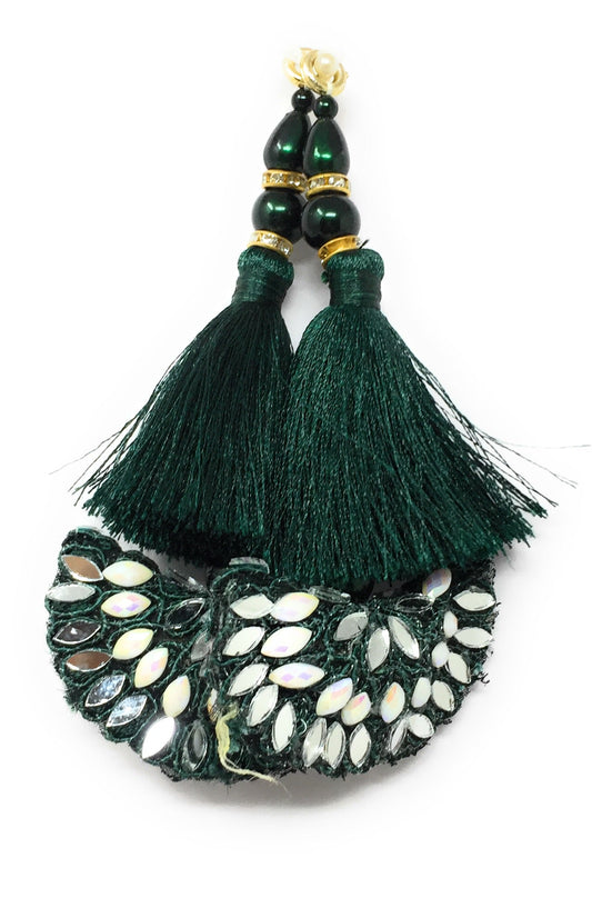 dark green tassels