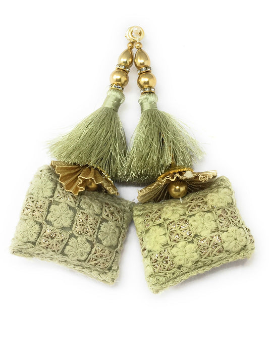 sage green tassel