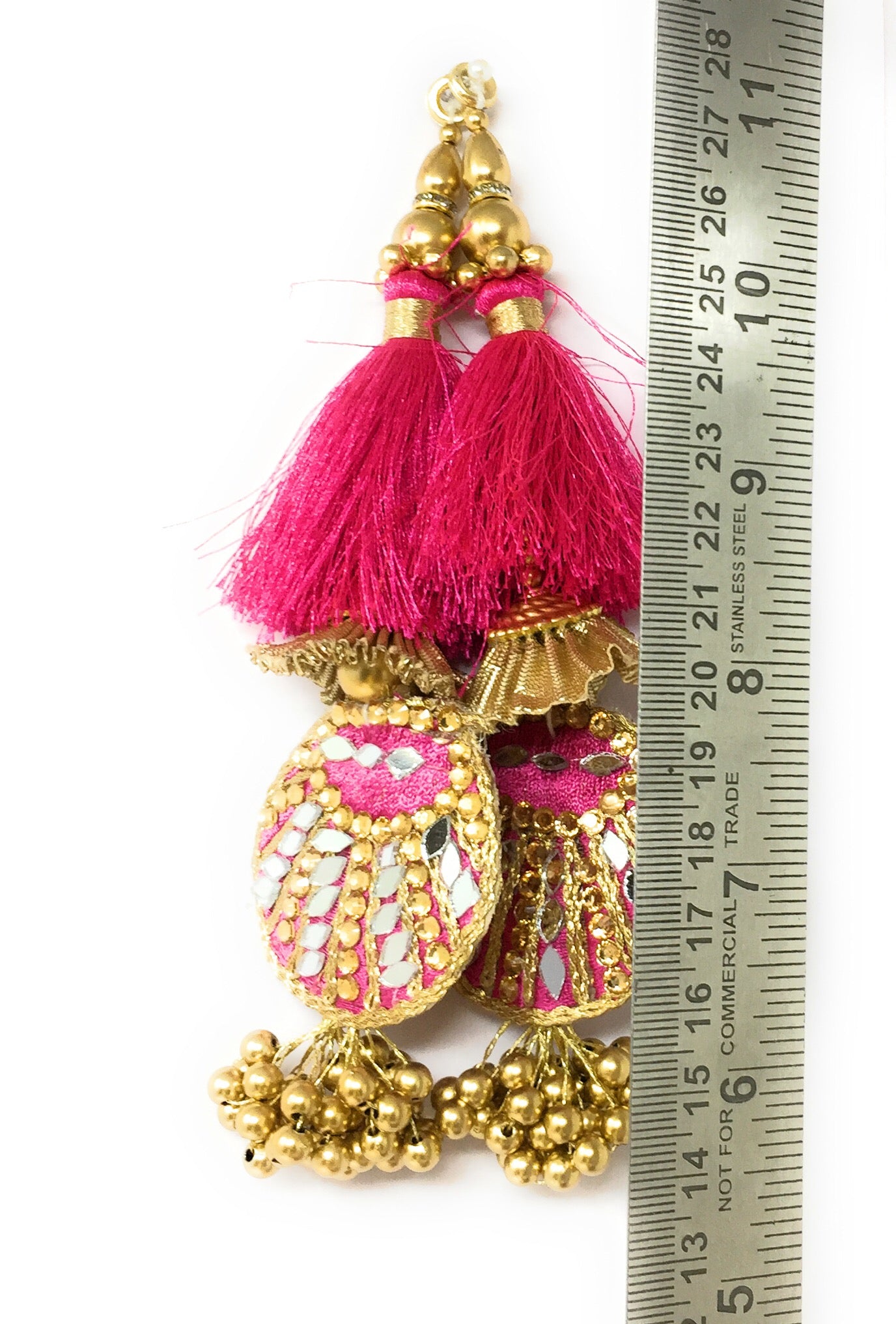 Rani Pink Latkan Tassels Medium for Blouse - Set of 2