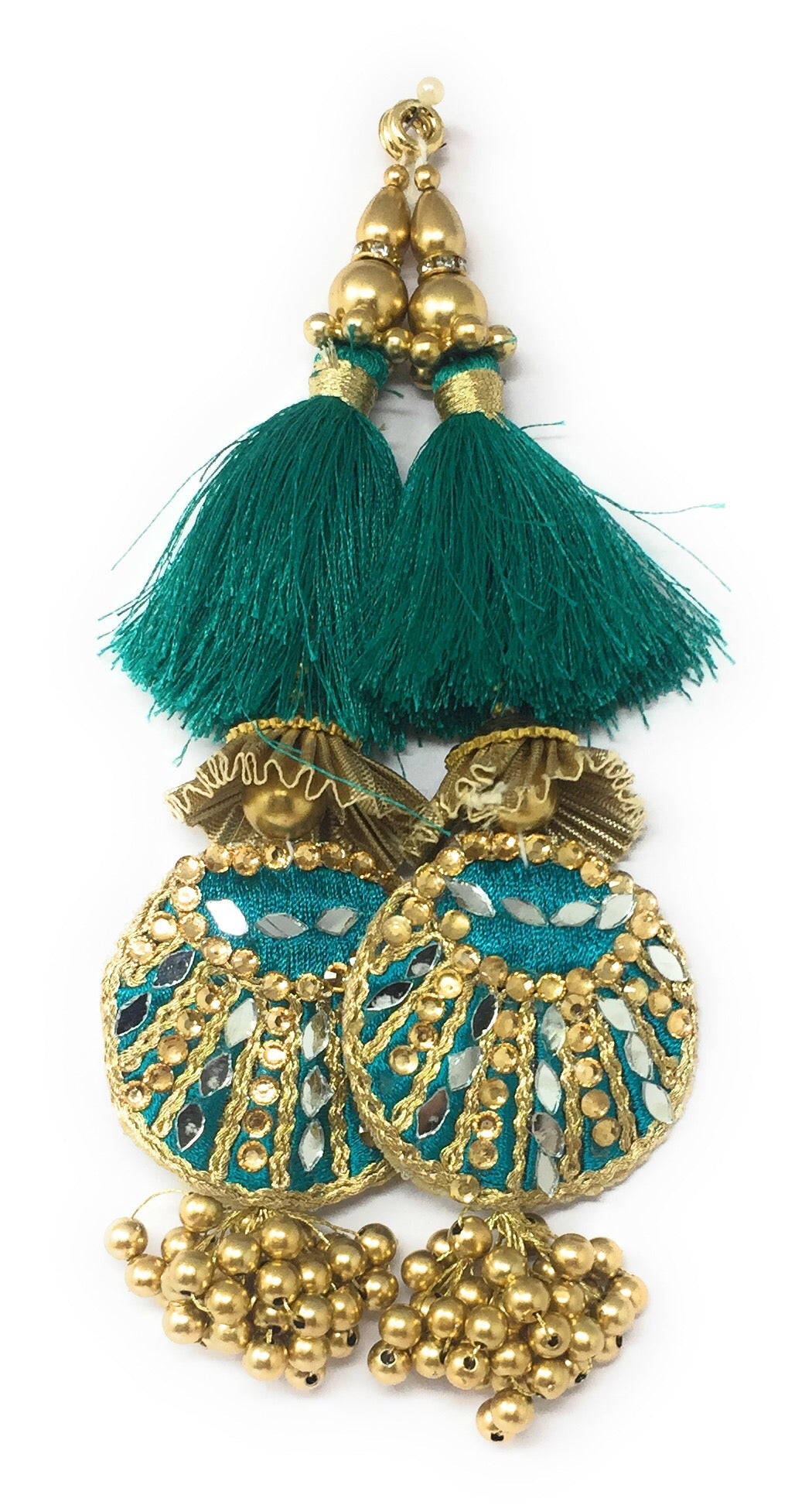 blue latkan tassels