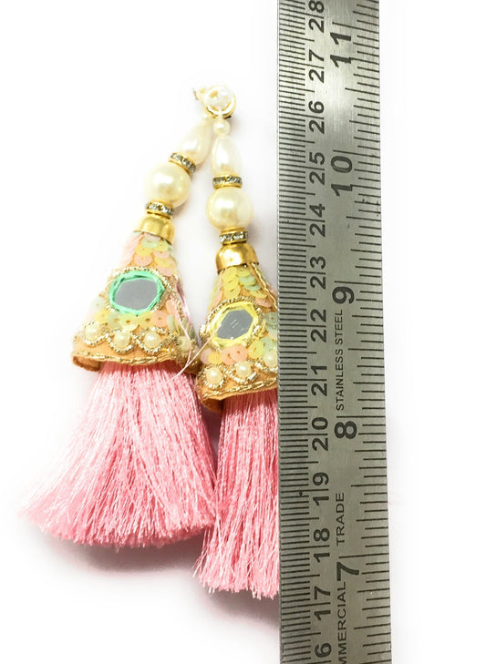 baby pink latkan tassel