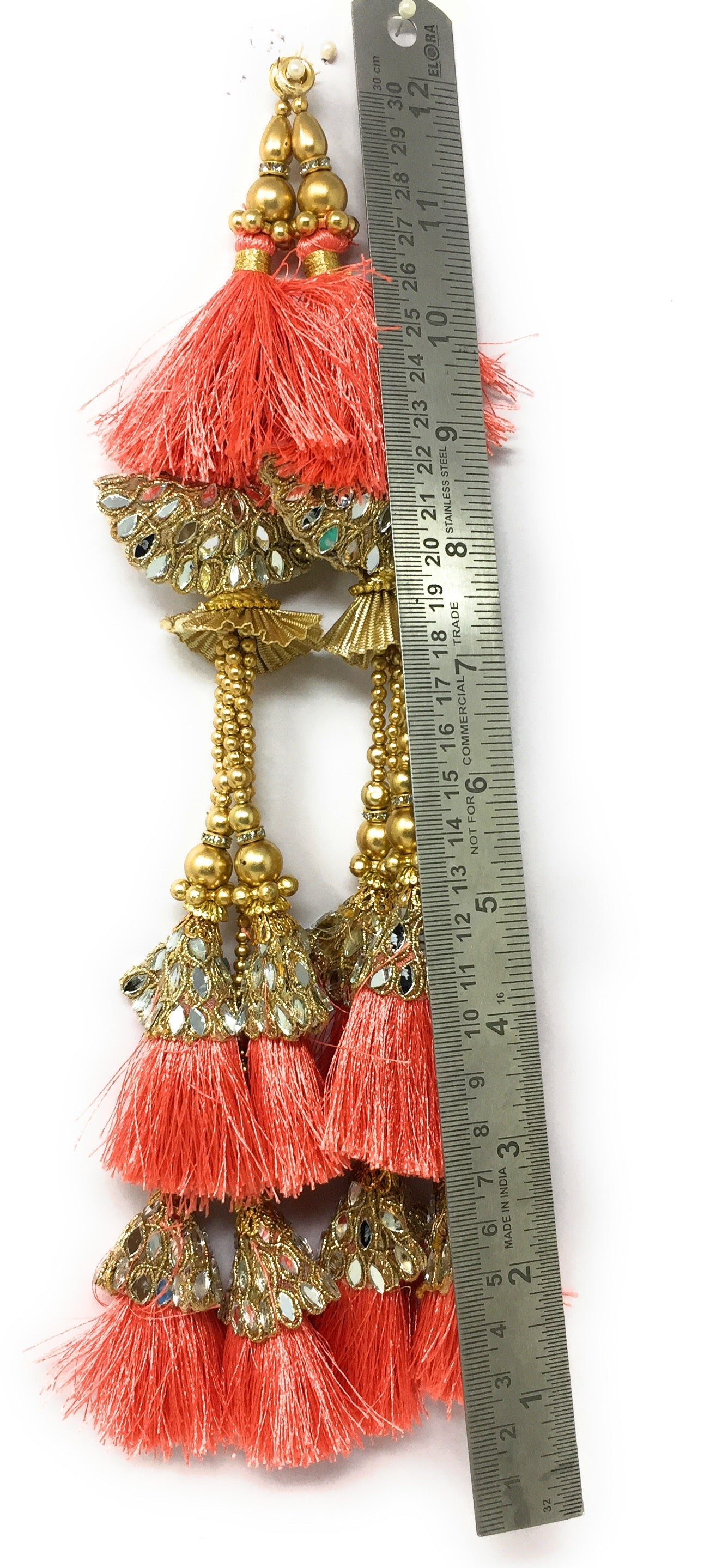 Carrot Pink Lehenga Latkan Tassel Heavy