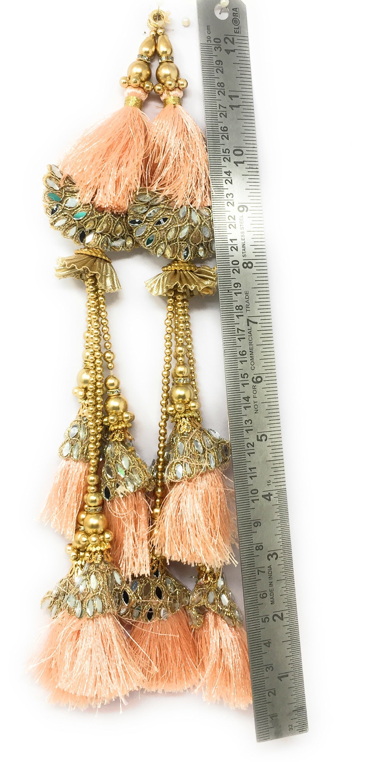 Peach Lehenga Latkan Tassel Heavy