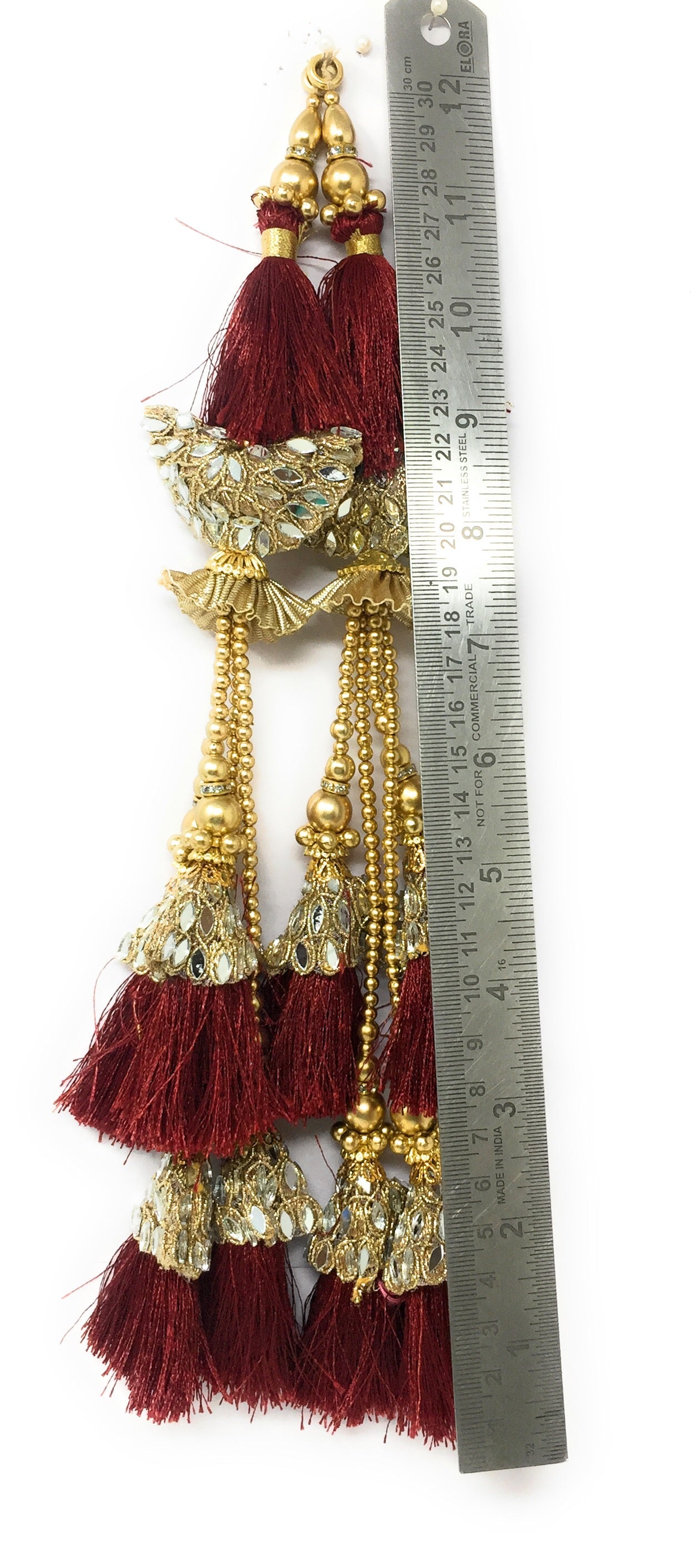 Maroon Lehenga Latkan Tassel Heavy