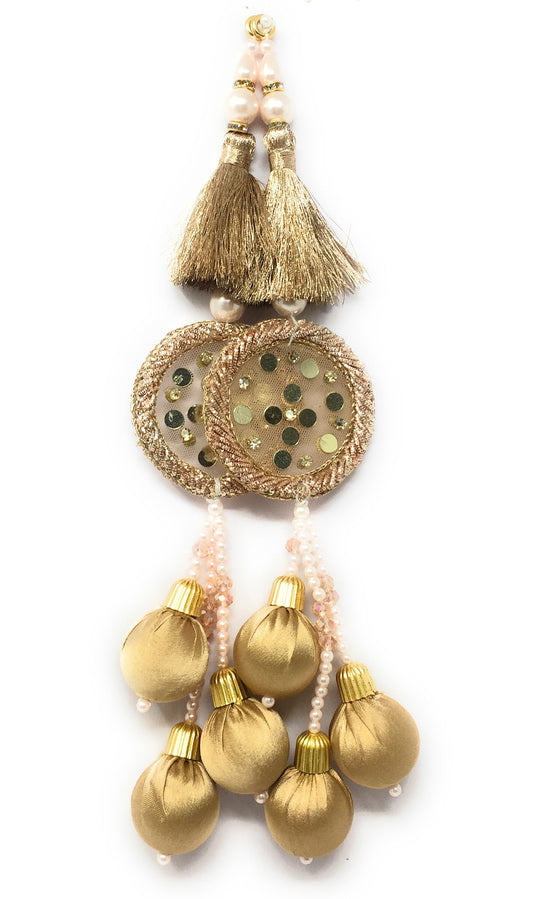 hanging latkan for lehenga dark gold