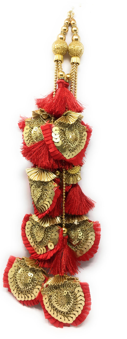 Red Lehenga Latkan - Set of 2
