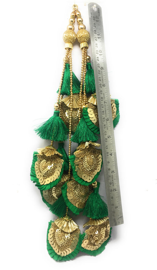 Green Lehenga Latkan - Set of 2