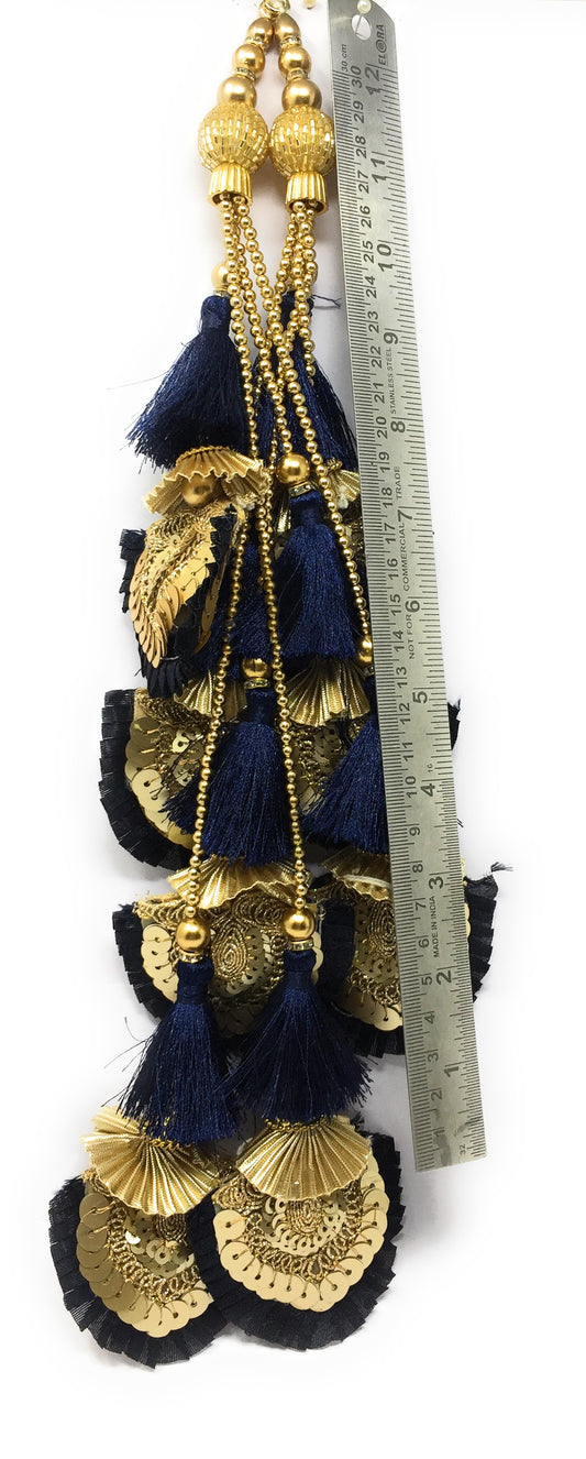 Navy Blue Lehenga Latkan - Set of 2