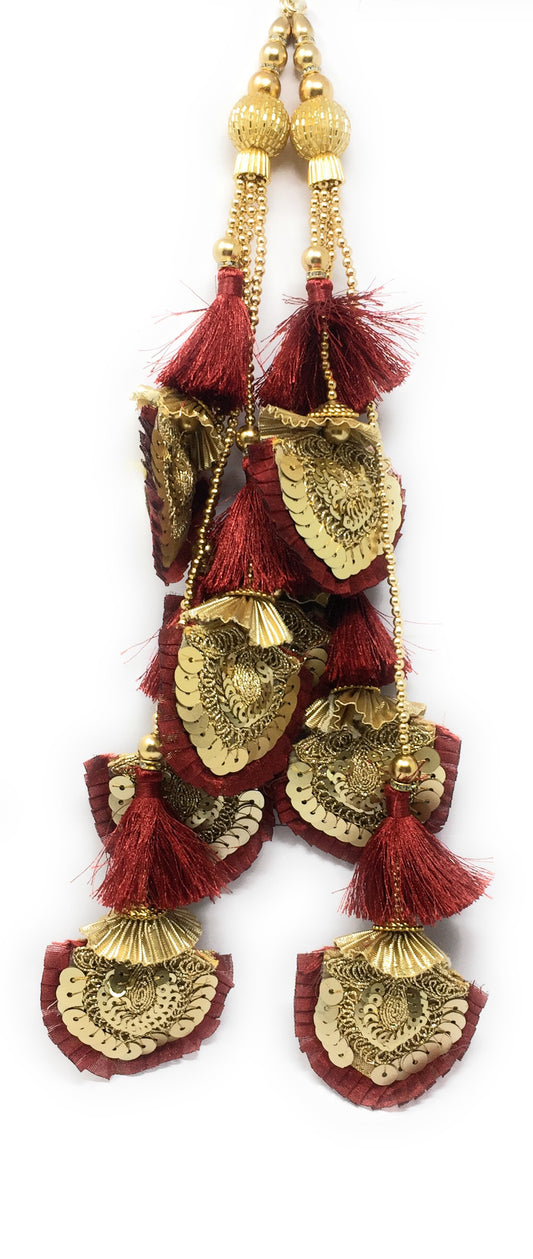 Maroon Latkan For Lehenga - Set of 2