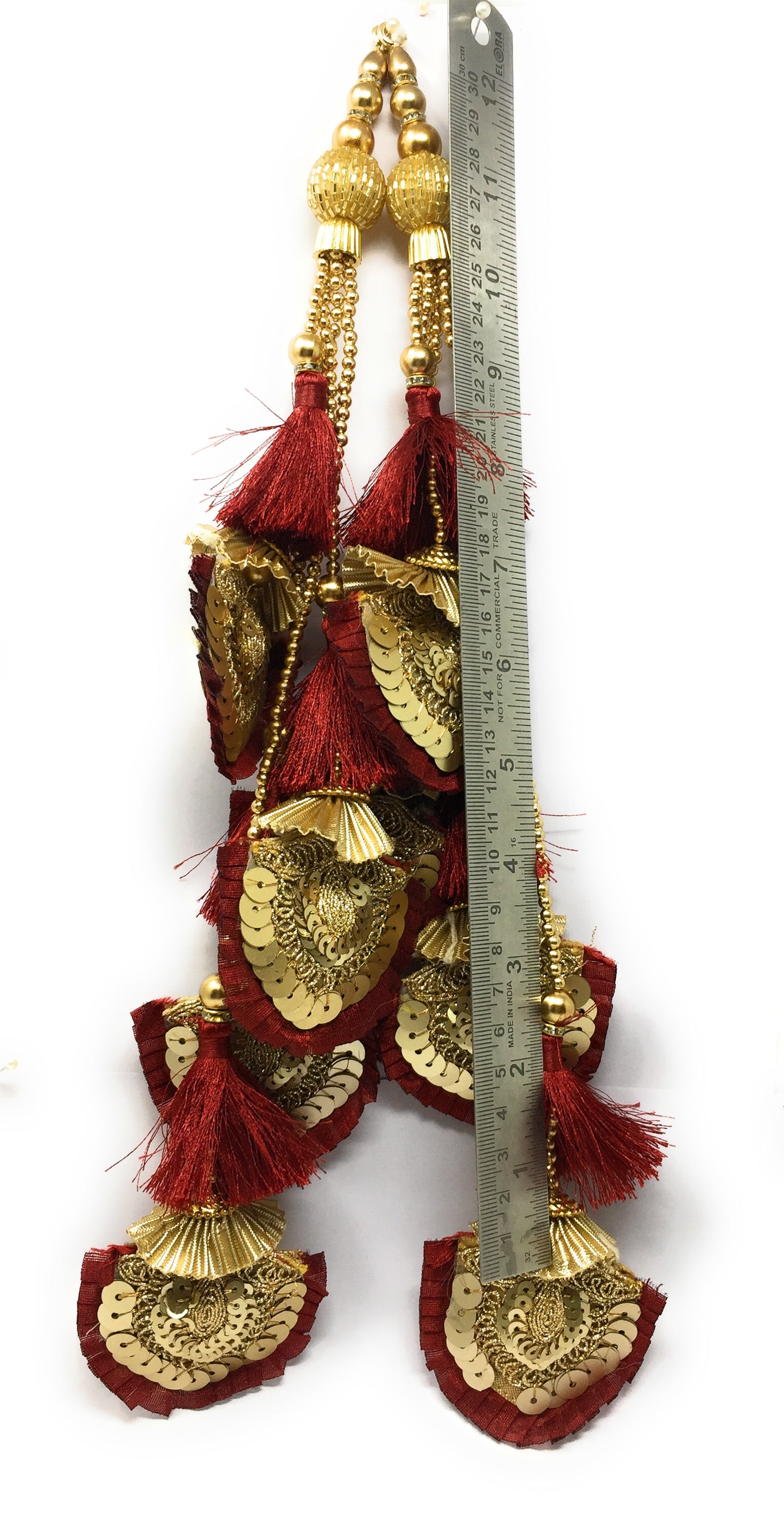 Maroon Latkan For Lehenga - Set of 2