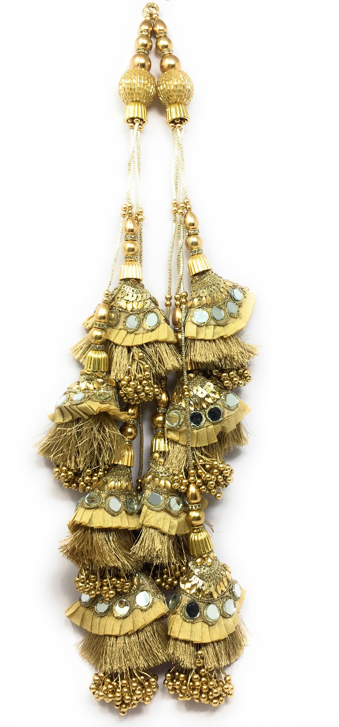 Mirror Latkan For Lehenga Gold - Set of 2