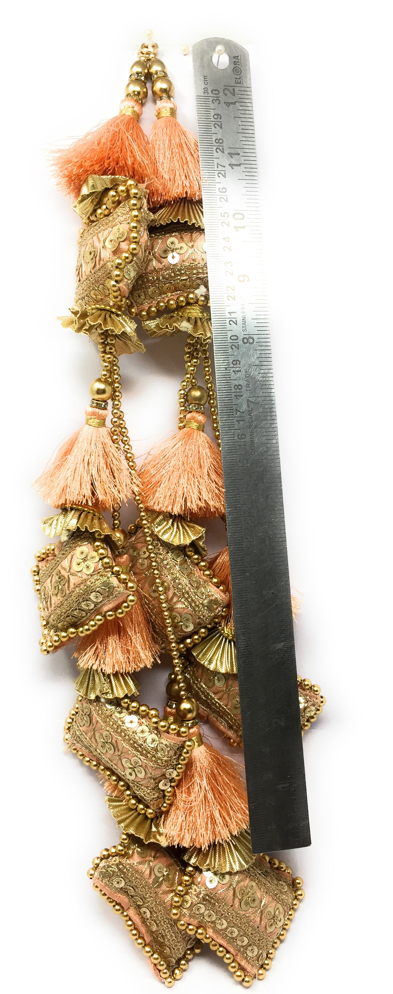 Pink Peach Heavy Lehenga Latkan - Set of 2