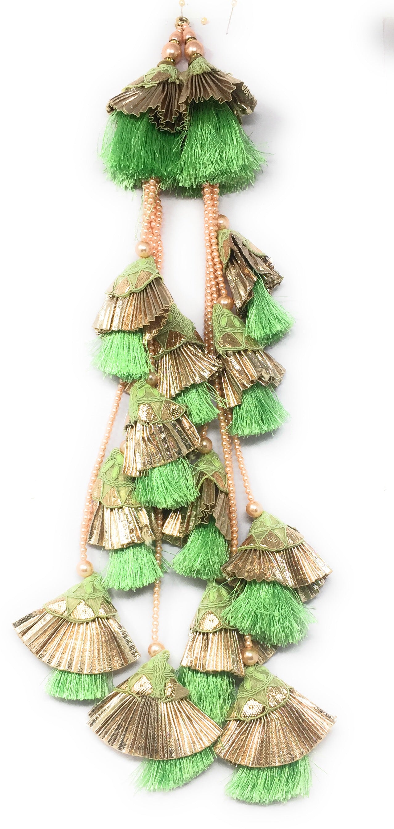 Pista Green Latkan For Lehenga - Set of 2