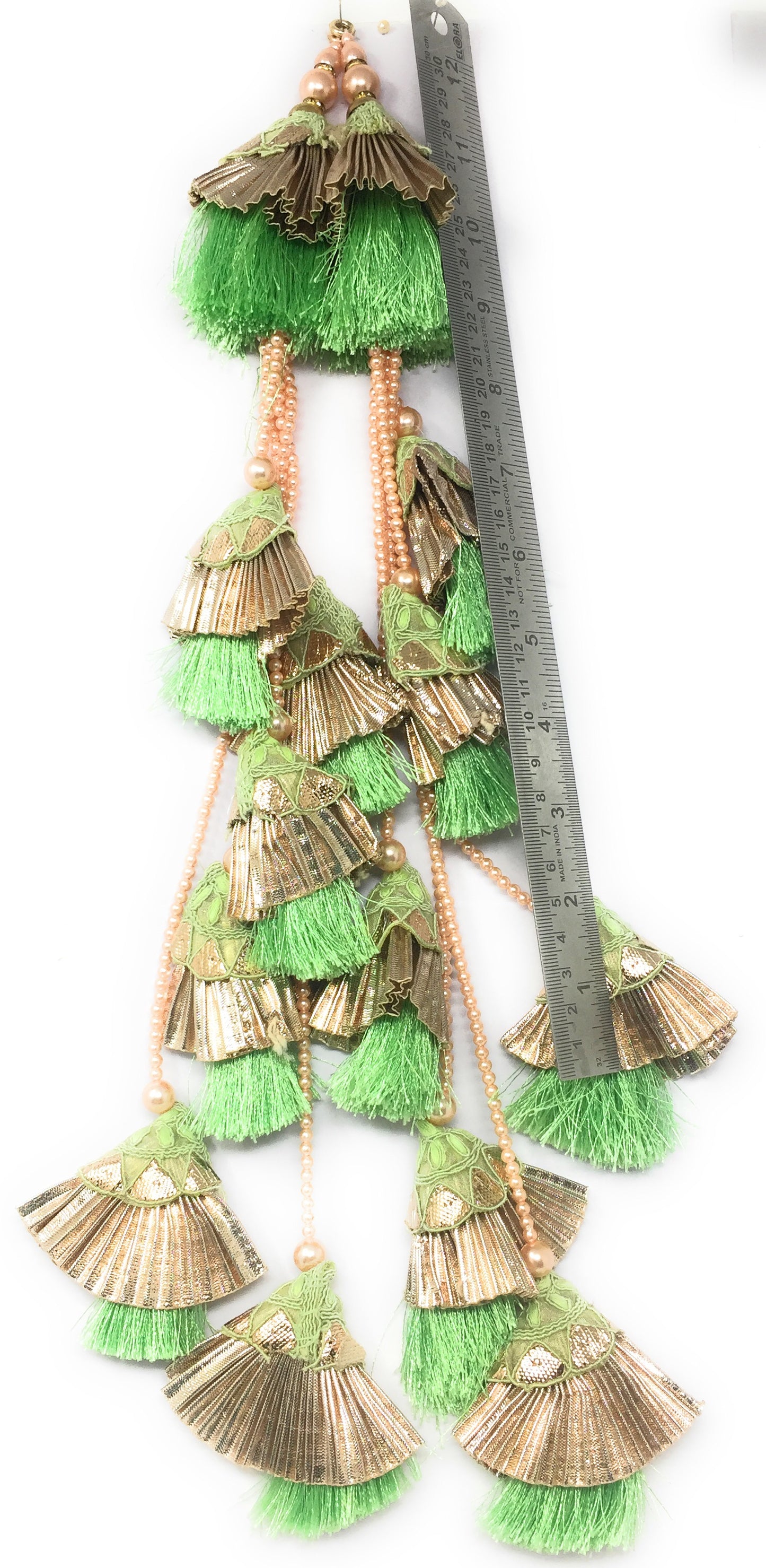 Pista Green Latkan For Lehenga - Set of 2