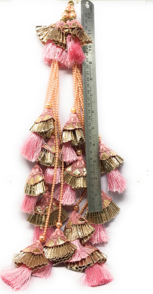 Pink Tassels For Lehenga - Set of 2