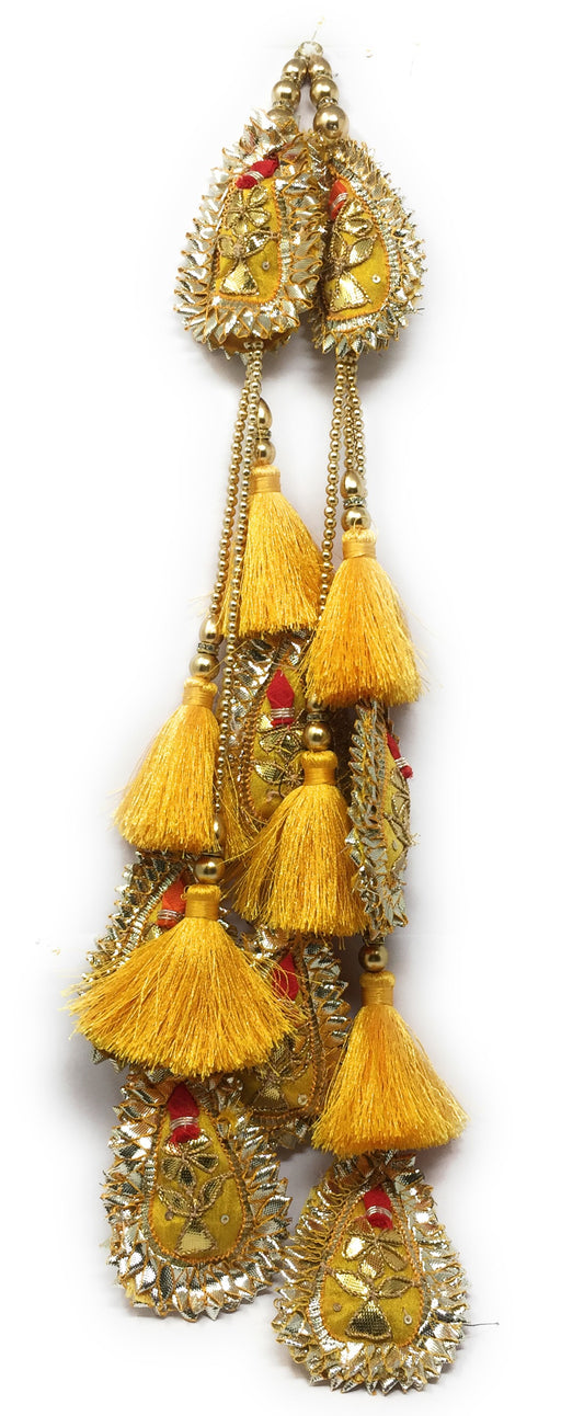 Yellow Latkan For Lehenga - Set of 2