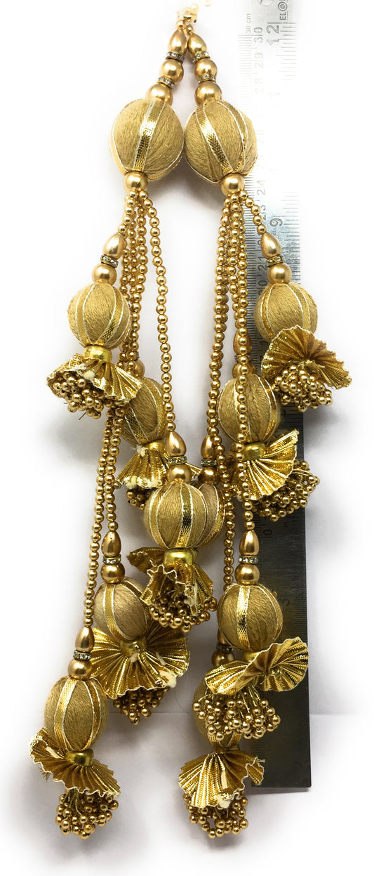 Golden Latkan For Lehenga - Set of 2