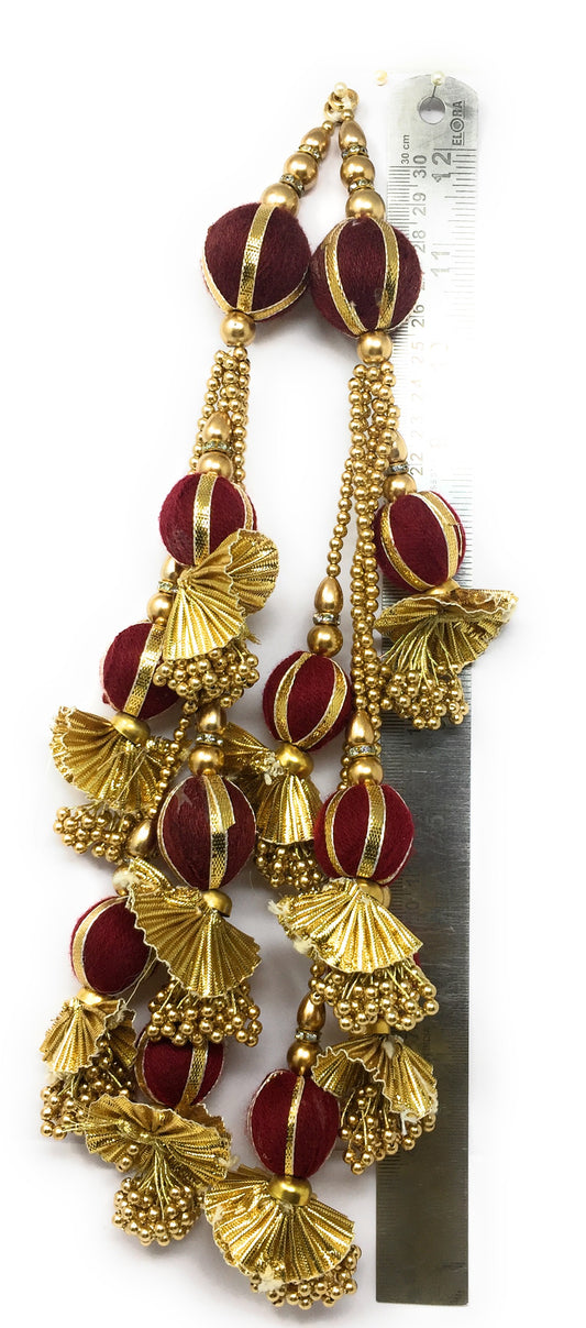 Maroon Latkan Lehenga - Set of 2
