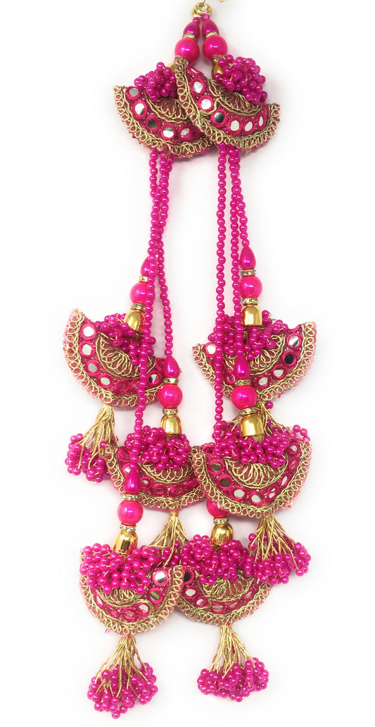 Lehenga Ke Latkan Rani Pink - Set of 2