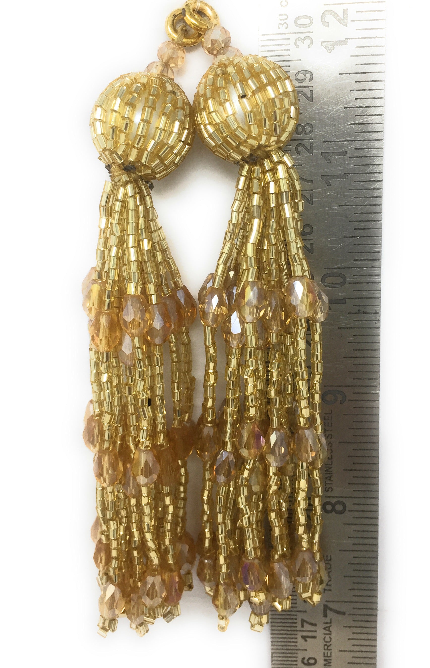 Gold handmade tassels for blouse - Set of 2
