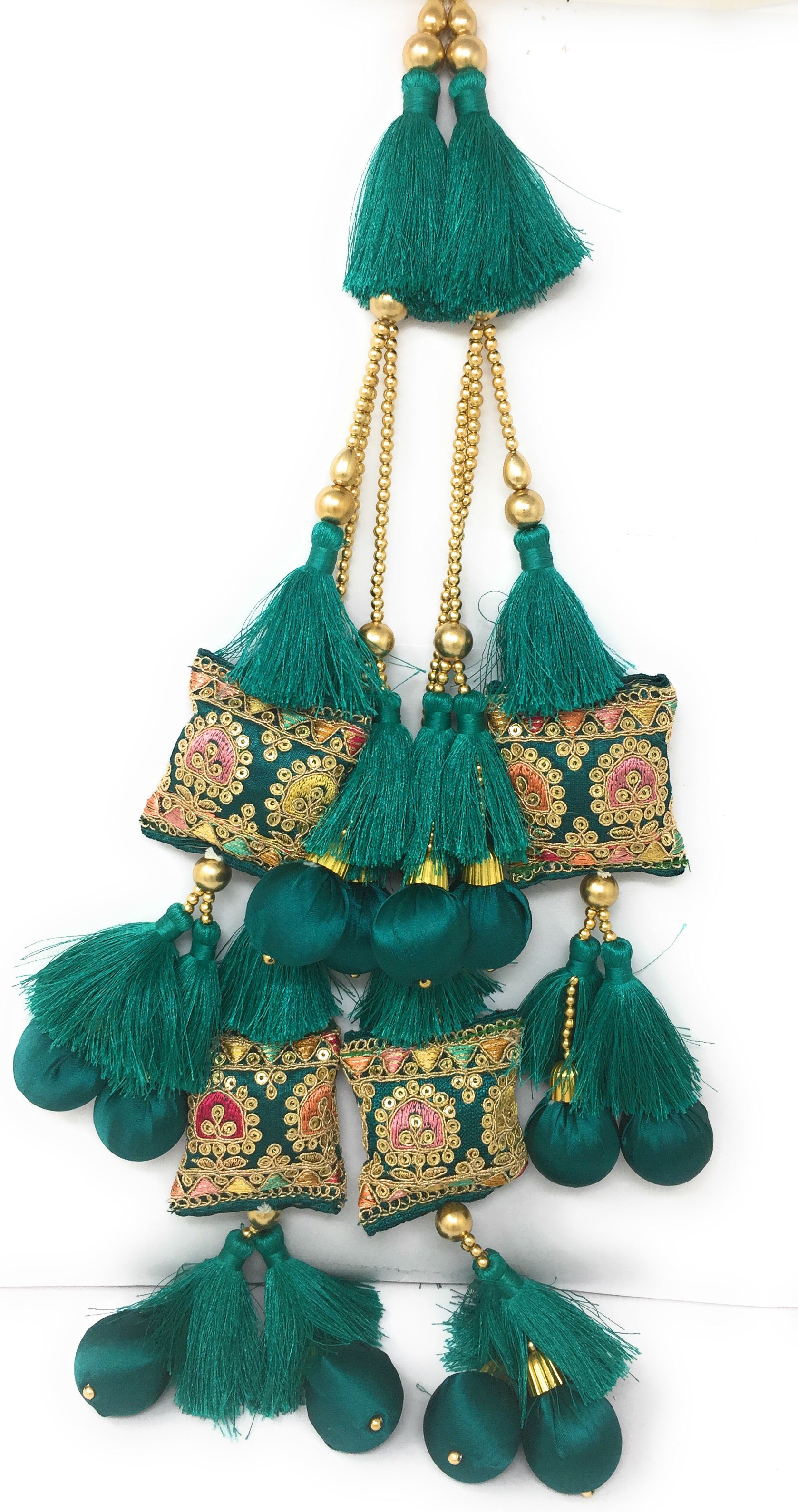 Rama Green tassel lehenga - Set of 2