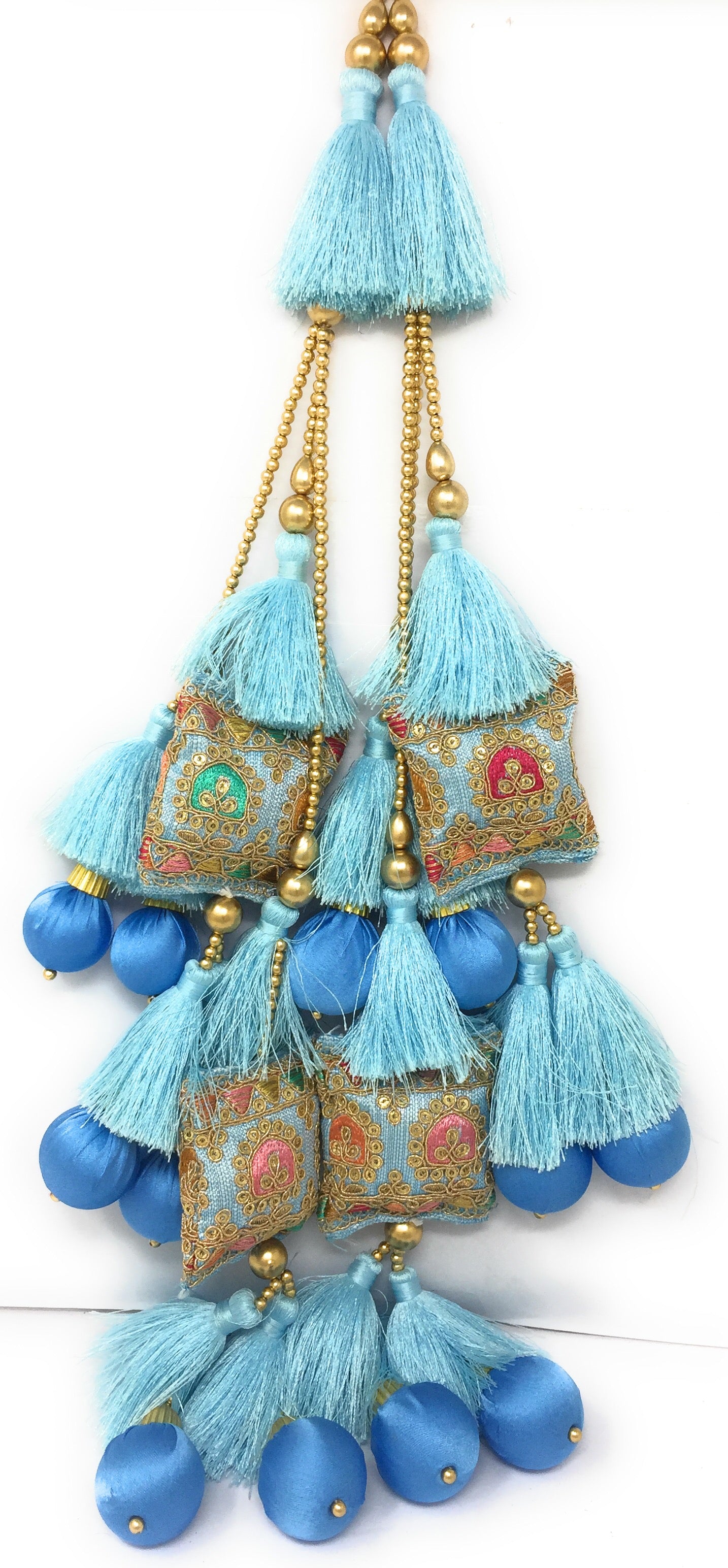 Sky Blue lehenga tassels online - Set of 2