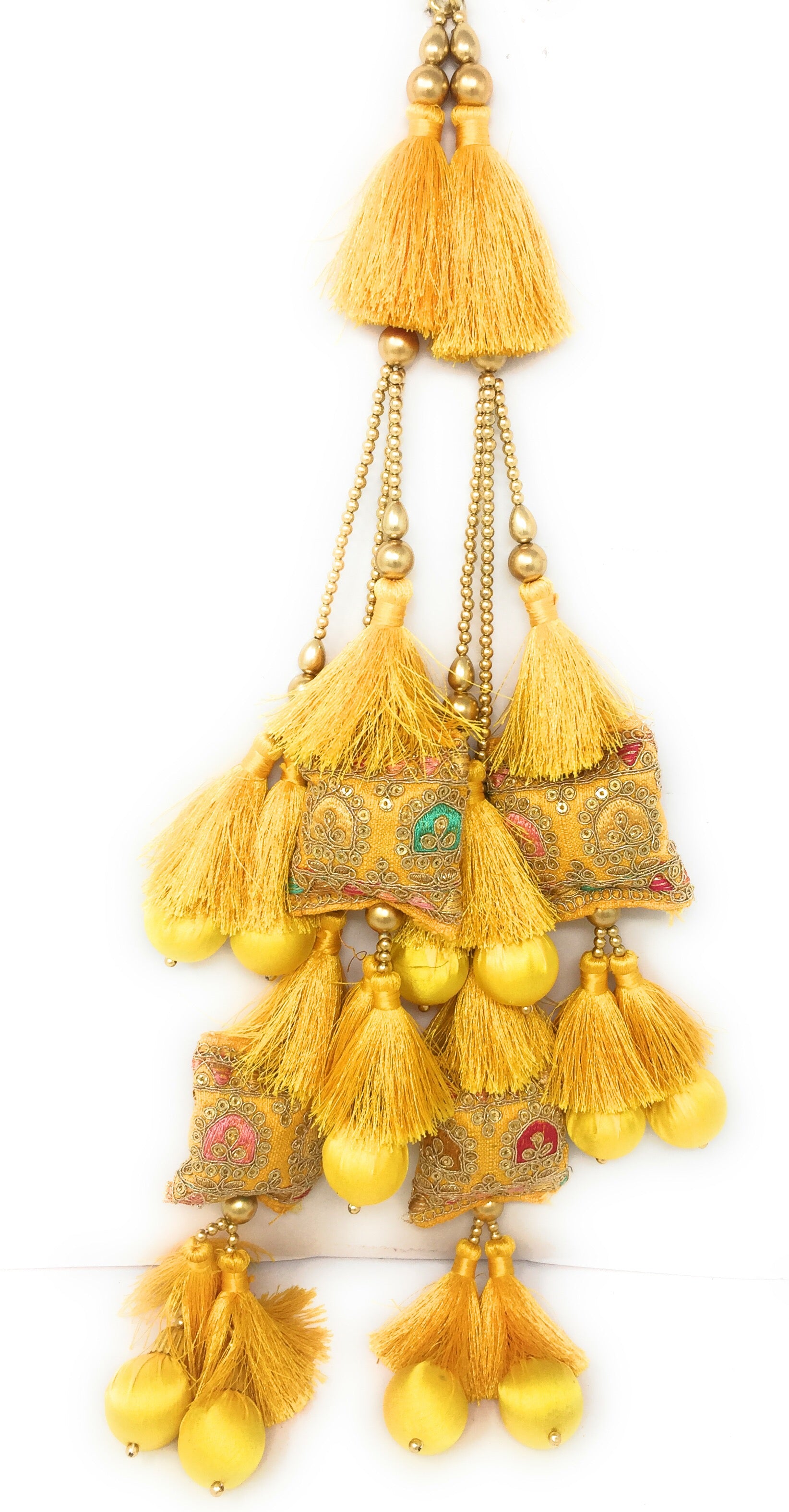 pillow lehenga ke liye latkan Yellow