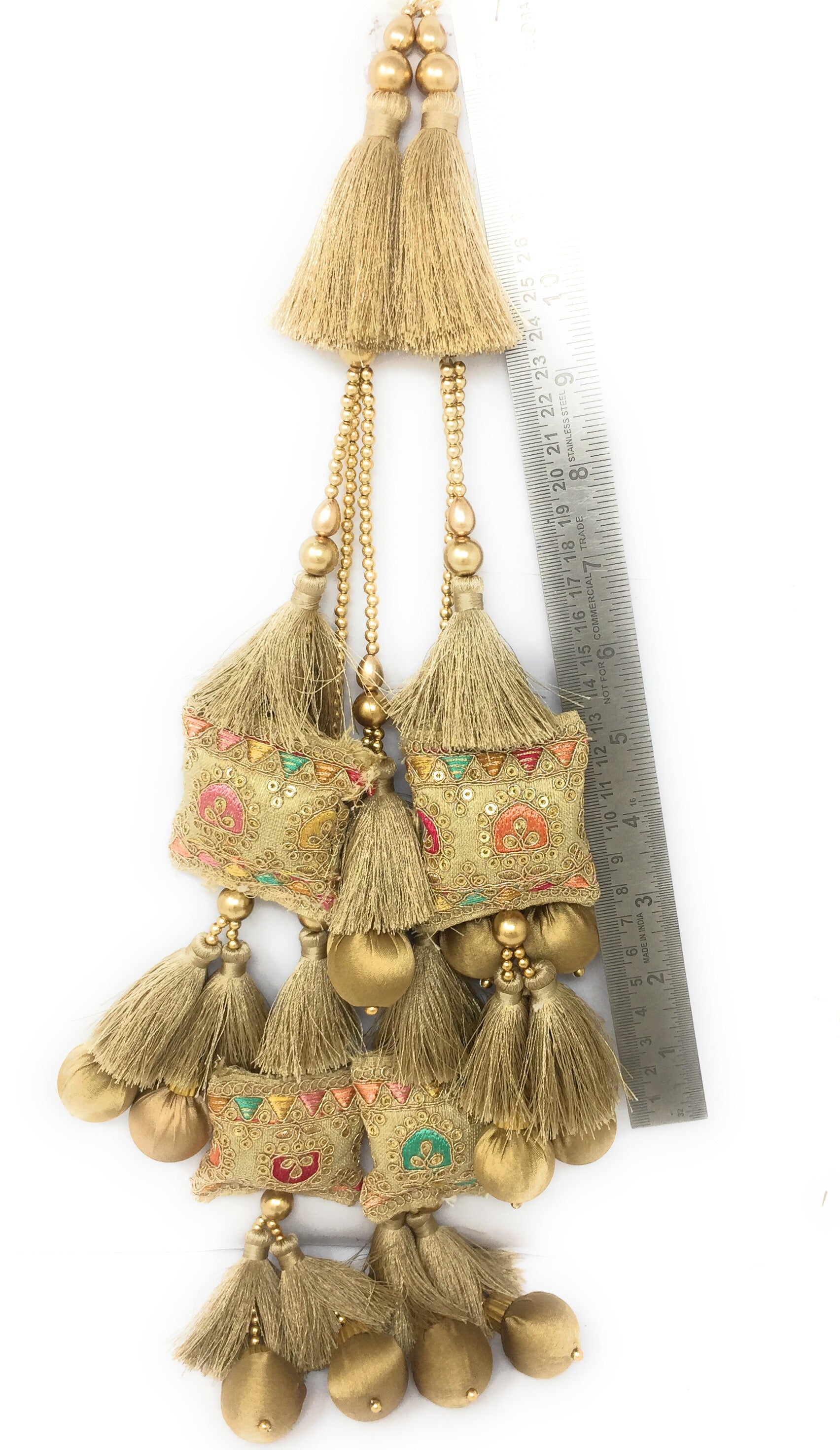 takiya cloth tassels for lehenga Beige