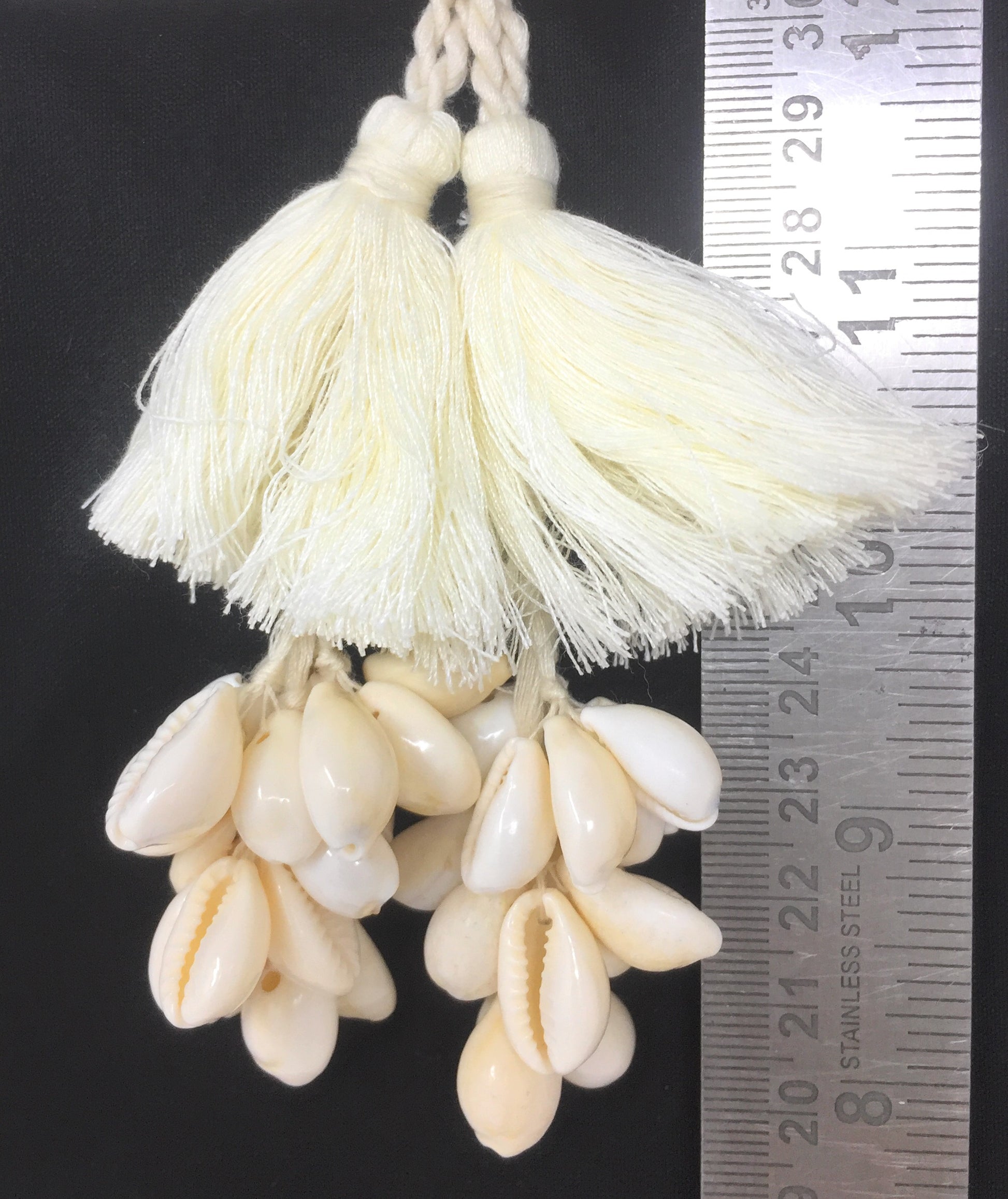 White hand made blouse latkan Cowrie Shells - Set of 2