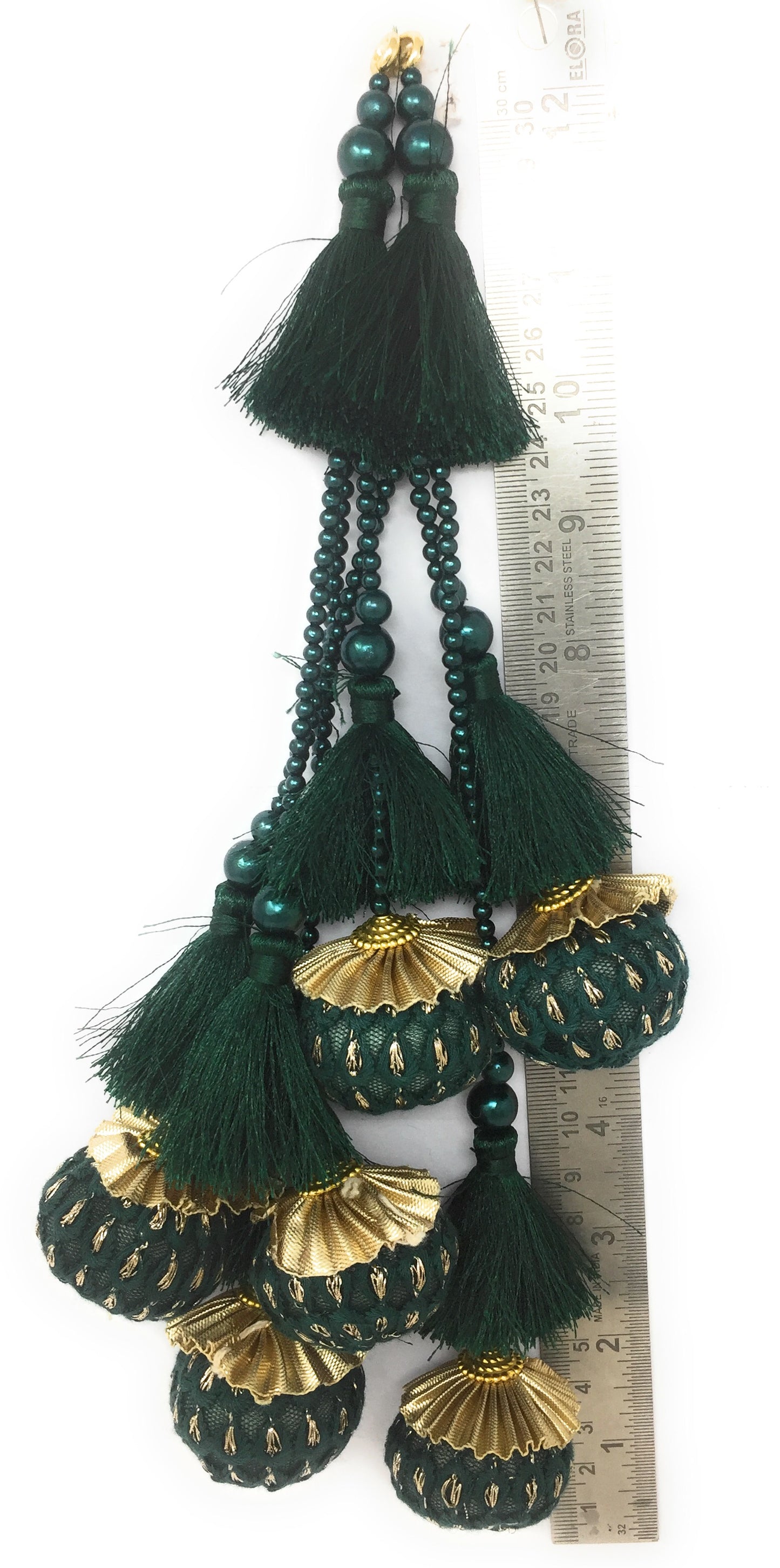 Bottle Green latkan hand made - Set of 2
