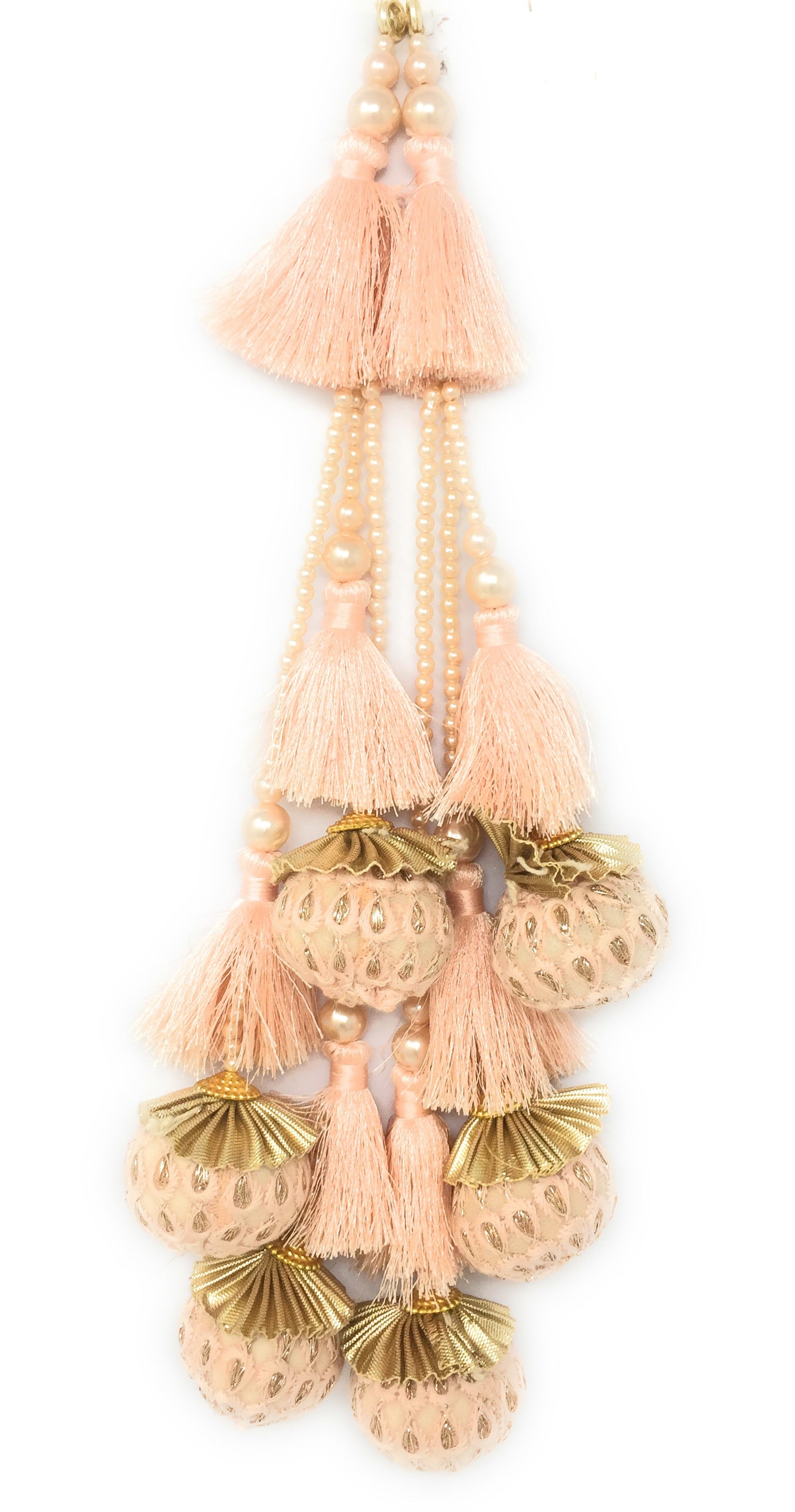 fabric latkan for lehenga Peach