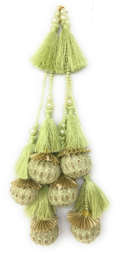 cloth tassels for blouse Pista Green