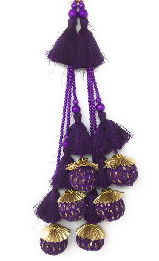 cushion latkan for lehenga Purple