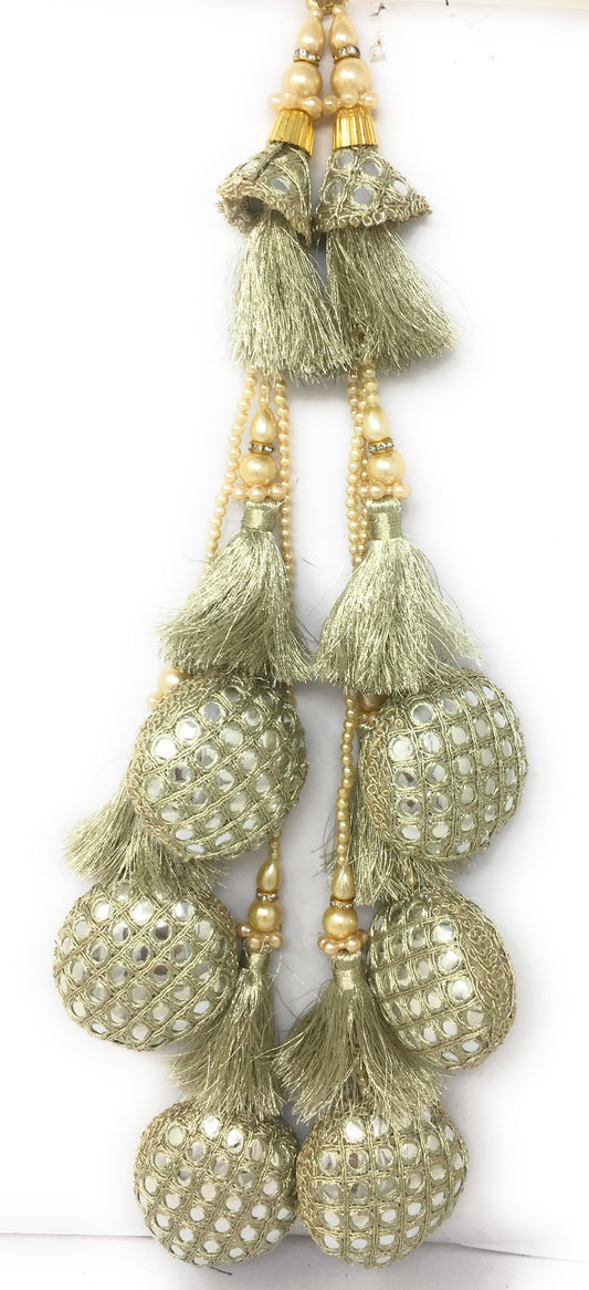 pillow heavy latkan design for lehenga Water Gold