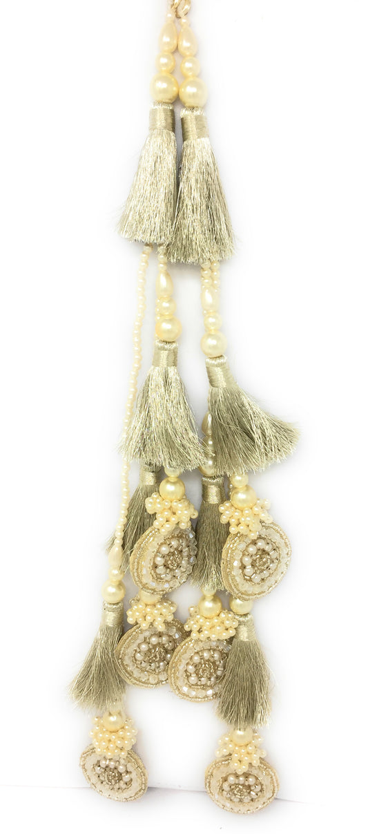 Water Gold lehenga latkan online shopping, Crystal Work - Set of 2
