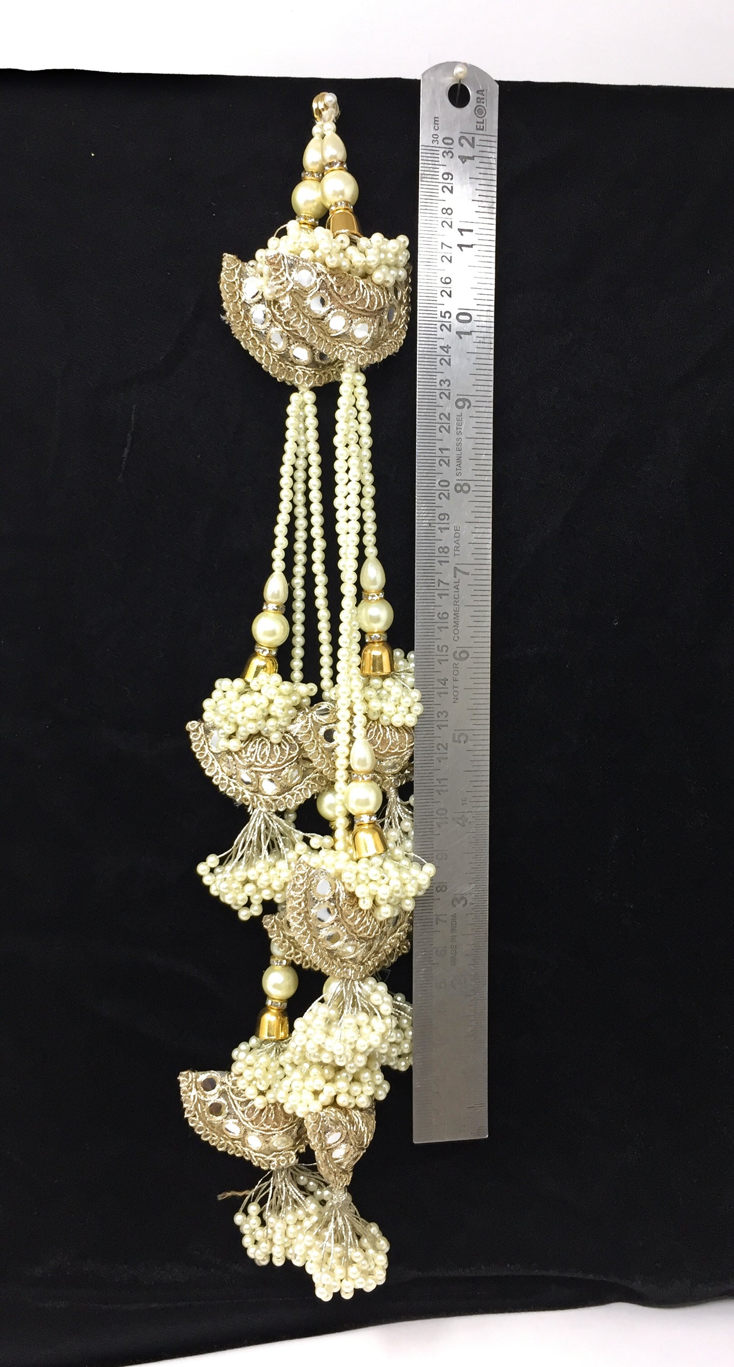 White Latkan For Lehenga - Set of 2