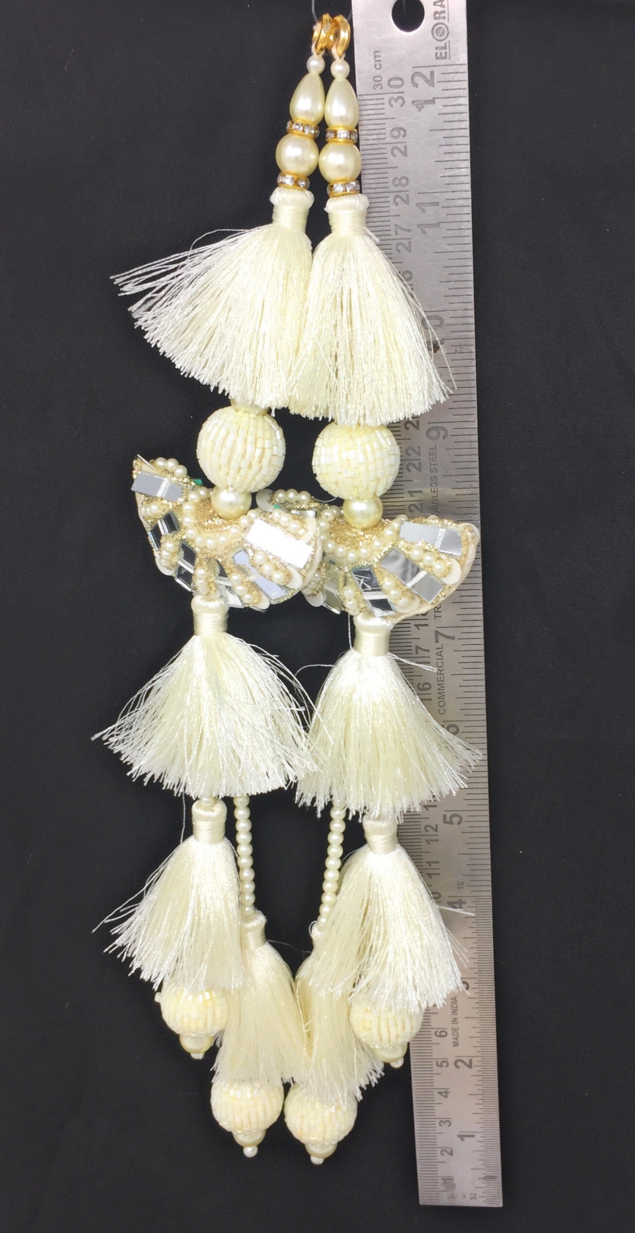 White latkan design for lehenga - Set of 2