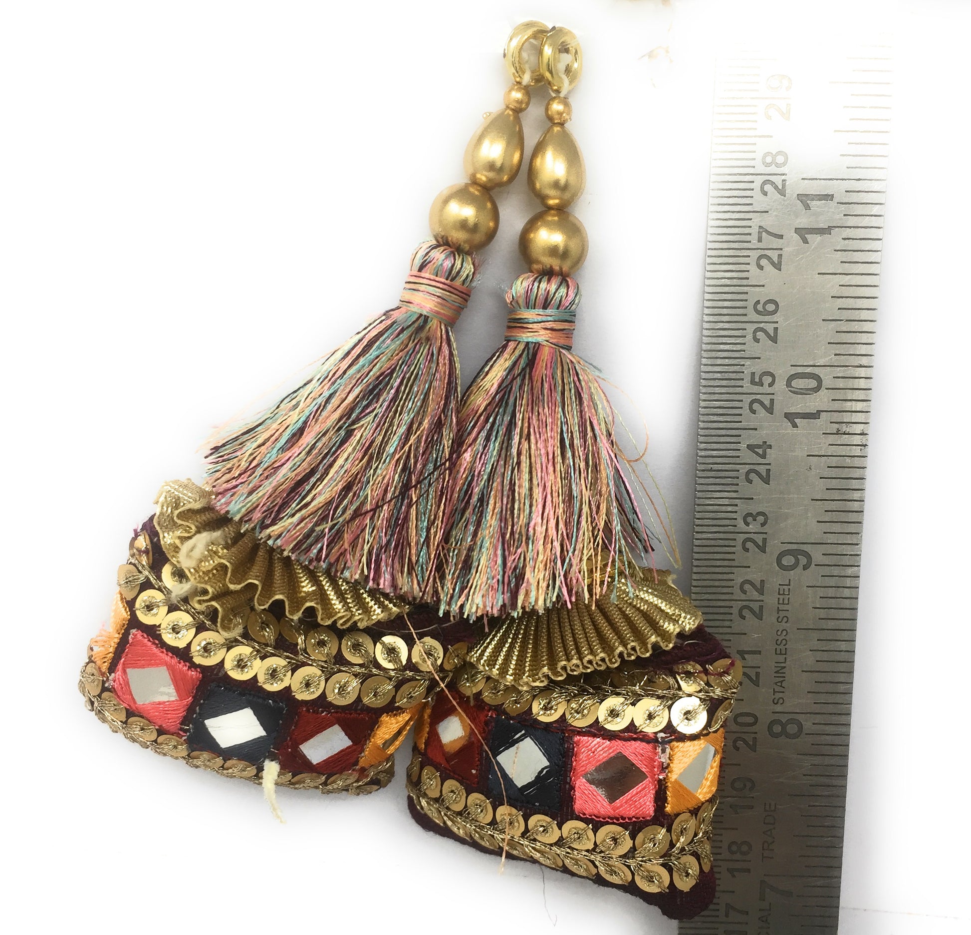 Wine cloth tassels for lehenga - Set of 2