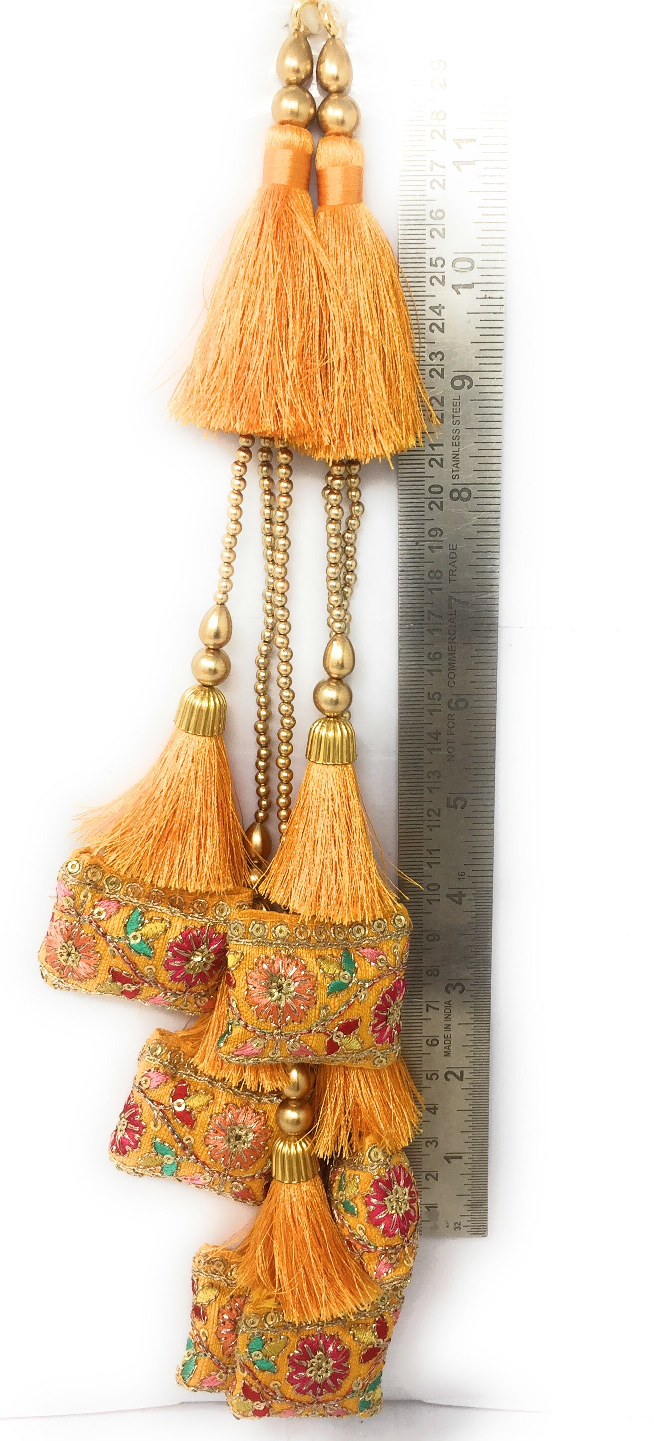 Orange  lehenga kamar latkan - Set of 2