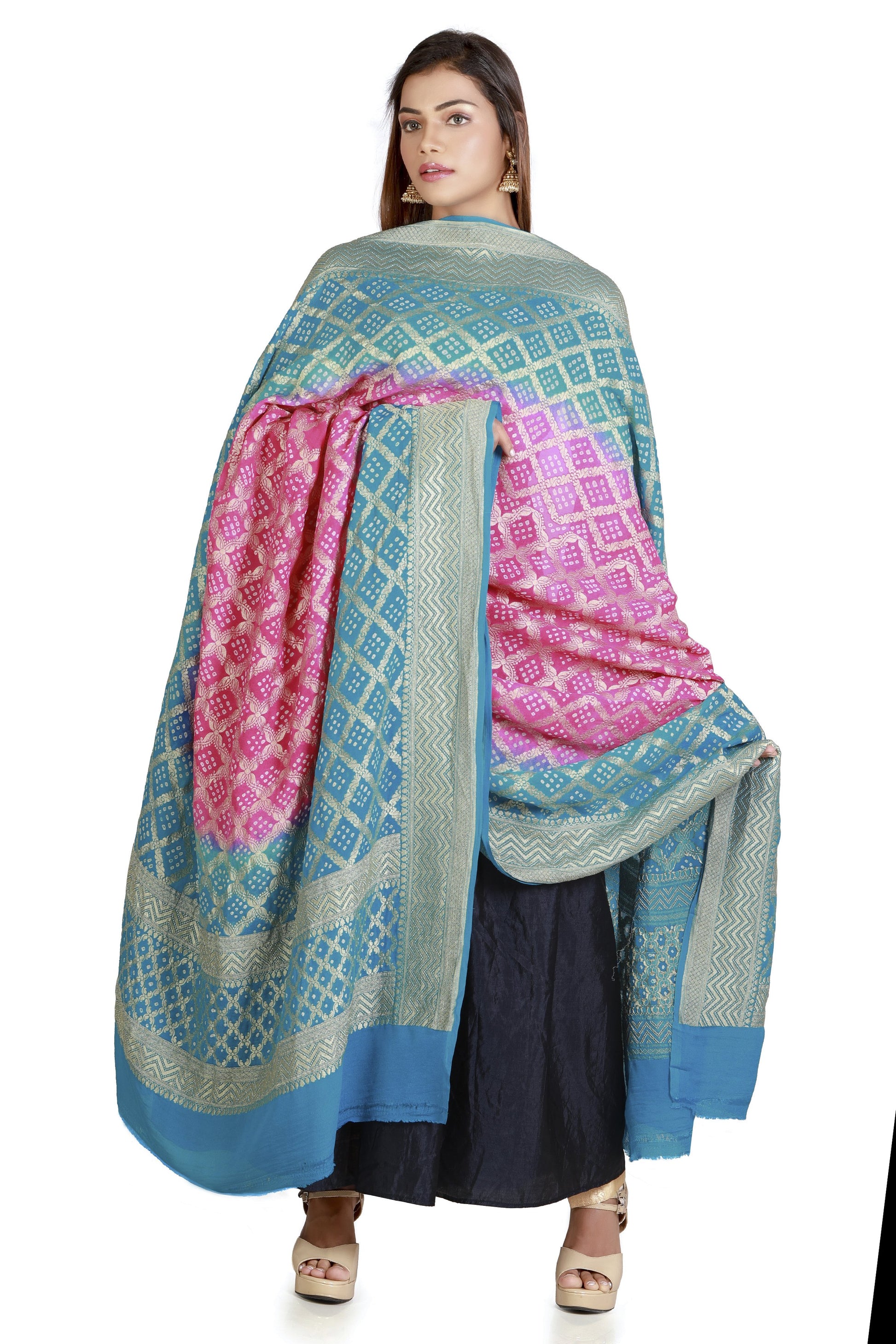bandhani banarasi dupatta