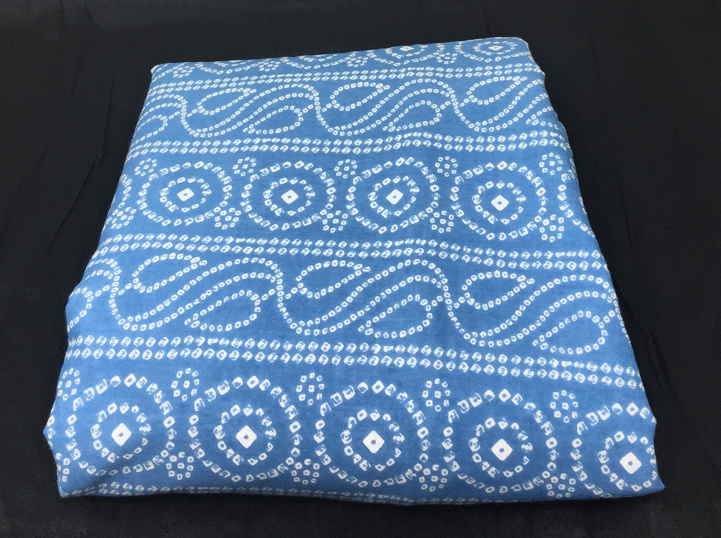 Blue Bandhani Printed Cotton Material
