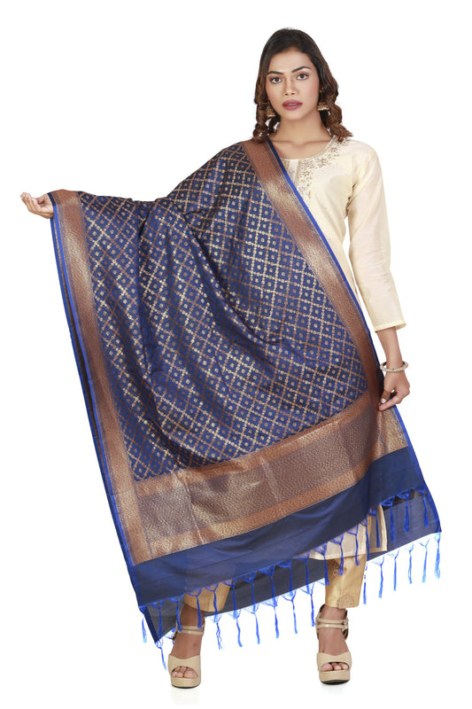 blue banarasi dupatta