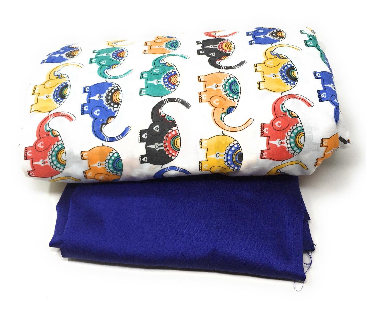 Churidar Materials, Multicolour Printed Cotton, Elephant Print
