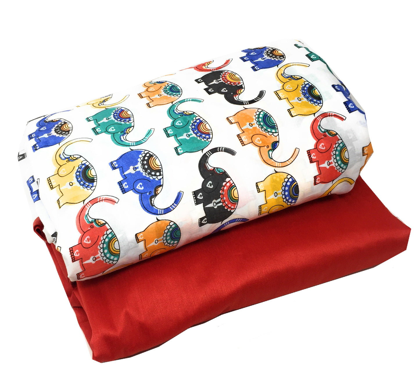 Churidar Materials, Multicolour Printed Cotton, Elephant Print