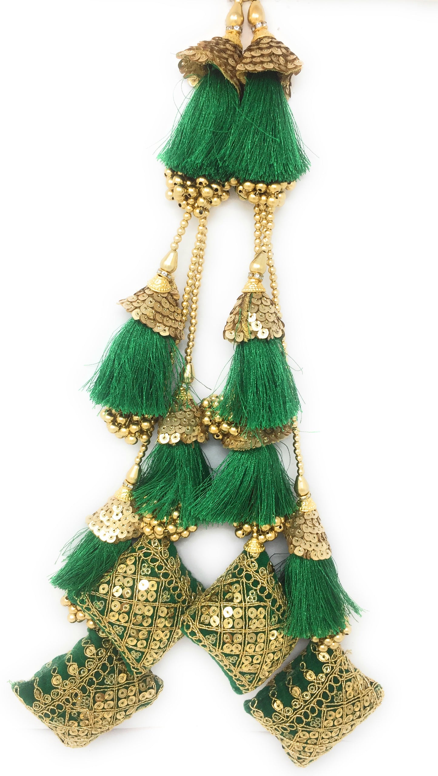 Cushion Latkan for Lehenga Green - Set of 2